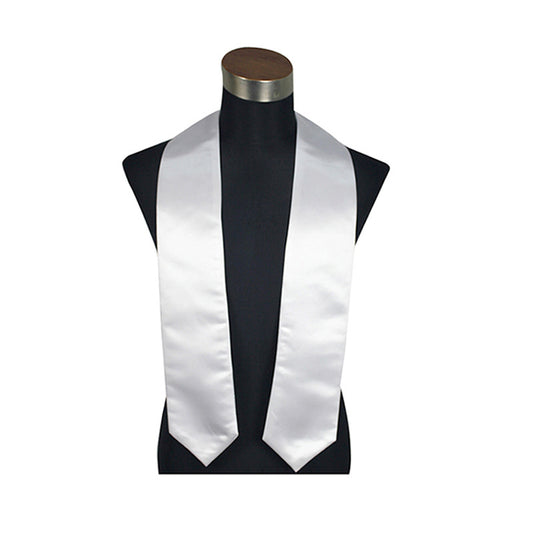 72 Inch White Satin Polyester Sublimation Graduation Stoles Blanks